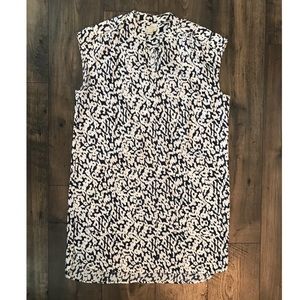 J. Crew white & blue print dress w/ front pockets